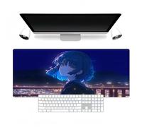 Extra large mouse pad, XXL desktop pad, anime girl mousepad - anti slip keyboard pad - stitched edges - cute girl manga and game enthusiast fan mouse pad - PC home office mousepad (B, 80×30cm)