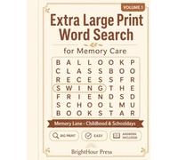 Extra Large Print Word Search for Memory Care: Memory Lane - Simple, Relaxing Reminiscence Puzzles: Childhood & Schooldays (Volume 1)
