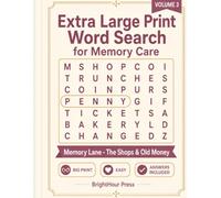 Extra Large Print Word Search for Memory Care: Memory Lane - Simple, Relaxing Reminiscence Puzzles: The Shops & Old Money (Volume 3)