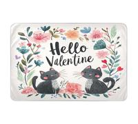 Extra Large Riutilizzabile Bed Underpads Morbido Assorbente Piatto Culla Pad Portatile Materasso Da Viaggio per Neonato 132 x 86 cm Fiori Gatti Neri Hello Valentine