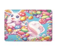 Extra Large Riutilizzabile Training Pee Pad per bambini Impermeabile Lavabile Sottopiede Copertura Bagnante Portatile Pee Mats per Bambini Adulti Animali Domestici 132 x 86 cm Coniglietto Pasqua Candy