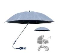 Extra Large Stroller Umbrella with Clamp, 360° Adjustable Sun Shade, SPF 50+ UV Protection, Waterproof Canopy for Baby Stroller, Trolley, Bike, Wheelchair, Beach Chair