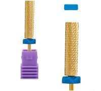 Extra Long Alloy Steel Nail Drill Bit 7cm Cylinder(B) | Extra long 7cm reach, high-density alloy steel, gold finish, cylinder shape, fast grinding