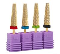 Extra Long Alloy Steel Nail Drill Bit 7cm Cylinder(C) | Extra long 7cm reach, high-density alloy steel, gold finish, cylinder shape, fast grinding