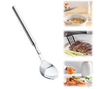 Extra Long Fork Prank,2025 New Stainless Steel Telescopic Dinner Fork Extendable Scoop Retractable Long Handle Scoop for Fruit Dessert Prank Joke (1pcsSpoon)