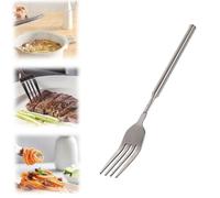 Extra Long Fork Prank,2025 New Stainless Steel Telescopic Dinner Fork Extendable Scoop Retractable Long Handle Scoop for Fruit Dessert Prank Joke (1pcsFork)
