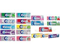 Extra/Orbit Confezione da 10 gomme da masticare senza zucchero assortite per tutti i gusti - Menta piperita, anguria, fragola, gelato, mela, bianco, brezza fresca, menta bolle, mirtillo, menta verde
