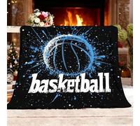 Extra Soffice e Calda Coperta in Pile L 100x130cm Sognante Cielo Stellato Tema Basket 3D Stampa Sherpa Flanella Anti-sbiadimento Coperte Nero per Divano Biancheria da letto Adulti e Bambini