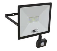Extra Sottile Proiettore Con Sensore Pir 50W SMD LED - Sealey LED113PIR Nuovo