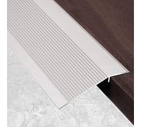 Extra Wide 4 Inch Reducer Flute Thresholds Ramp,Aluminum Floor Transition Strip, Laminate Floor Joining Bar for Doorway(Silver,Length 1.3m/51 in)