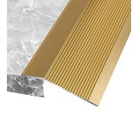 Extra Wide Lightweight Thresholds Ramp Carpet to Tile,Aluminum Floor Transition Strip Reducer Flute, for Front Door Balcony Doorways(Gold,Long 110cm/43.3in)