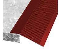 Extra Wide Lightweight Thresholds Ramp Carpet to Tile,Aluminum Floor Transition Strip Reducer Flute, for Front Door Balcony Doorways(Red,Long 150cm/59.1in)