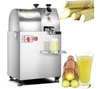 Extracteur de jus de canne à sucre, 1 100 W, puissance commerciale (300 kg/h), rendement de 80 %, extracteur électrique de jus de canne à sucre et de gingembre, avec 3 rouleaux en acier inoxydable.
