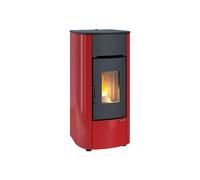 MARIELLA - Stufa a Pellet, 7 kW, Ventilata, colore Bordeaux