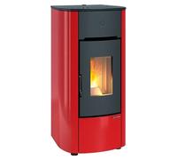 MARIELLA - Stufa a Pellet, 7 kW, Ventilata, colore Bordeaux