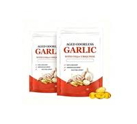 Extrait d'ail vieilli sans odeur, avec CoQ10 ubiquinol, soutien cardiaque et immunitaire - sans OGM, sans gluten, affiné pendant 2 ans, végétarien, sans OGM, 60 unités,2Pcs