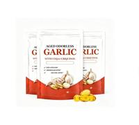 Extrait d'ail vieilli sans odeur, avec CoQ10 ubiquinol, soutien cardiaque et immunitaire - sans OGM, sans gluten, affiné pendant 2 ans, végétarien, sans OGM, 60 unités,3Pcs