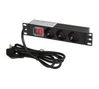 EXTRALINK 10" 1U 3 SOCKET EU TYPE POWER PDU WITH SWITCH PDU 3-EU