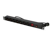 Extralink EXPDU7EU SW, Ciabatta con protezione da sovratensione, ideale per rack da 19", presa multipla con interruttore, 7 prese con interruttore on/