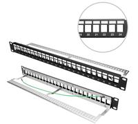 Pannello patch a 24 porte STP, pannello patch da 19", 24 porte RJ45, rack 1U, pannello patch, rete, montaggio rack da 19", modulare, per armadietto di rete