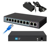 Extralink CERES | Switch PoE | 8x 100Mb/s PoE/PoE+, 2x RJ45 Uplink 100Mb/s, 96W