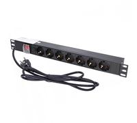 Extralink EXPDU7EU SW, Ciabatta con protezione da sovratensione, ideale per rack da 19", presa multipla con interruttore, 7 prese con interruttore on/