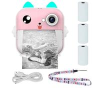 Extralink EPP-003 Rosa | Mini stampante termica con fotocamera | 3 rotoli di carta termica, schermo LCD da 2,5", Bluetooth, USB-