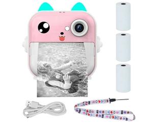 Extralink EPP-003 Rosa | Mini stampante termica con fotocamera | 3 rotoli di carta termica, schermo LCD da 2,5", Bluetooth, USB-