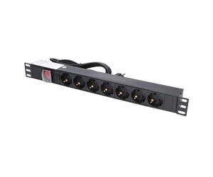 Extralink EXPDU7EU SW | Ciabatta | 19 "1U, 7 prese EU, con interruttore, 2mt