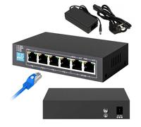 Extralink KRIOS | Switch PoE | 4x Gigabit PoE/PoE+, 2x RJ45 Uplink Gigabit, 60W