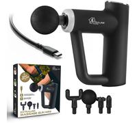 EXTRALINK Pistola per massaggio, 4 punte intercambiabili, fino a 3800 giri/min, ricarica USB per pistola massaggiante - C, batteria integrata da 1200 mAh, 6 livelli di velocità, pistola massaggiante,