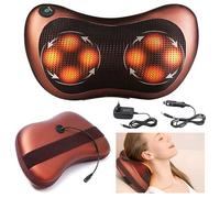 Extralink Massaggiatore cervicale e schiena, massaggiatore posteriore con 8 testine di massaggio, alimentazione CA e CC, funzione di riscaldamento, Shiatsu, rilassante, applicabile a più zone, cuscino