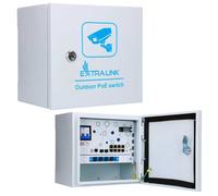 Extralink Minos | Interruttore PoE esterno | 8x RJ45 1000Mbps PoE, 2x SFP, 200W, L2, raffreddamento attivo