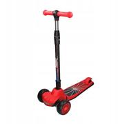 EXTRALINK Monopattino a tre ruote per bambini Dumbo Cruiser rosso, per bambini, con LED, freno a pedale, telaio in alluminio, 3 ruote