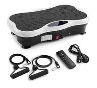 Extralink Piastra Vibrante - 99 Livelli, 5 Programmi - Pedana vibrante per Circolazione gambe con Bluetooth & Pilota - 2 Bande di resistenza - Drenaggio linfatico e Modellazione muscolare - Bianco