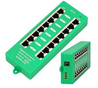 EXTRALINK PoE Injector 8 porte GIGABIT 802.3AT/AF Mode A, compreso cavo, Fast Ethernet, protezione da cortocircuito e sovratensione, due porte RJ-45, adattatore PoE, iniettore PoE