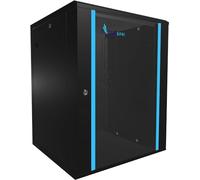 EXTRALINK Rack 19 pollici 15U - Armadio rack 600x600 mm, per montaggio a parete o a pavimento, capacità di carico 100 kg, porta in vetro temperato, apertura porta a 180°, nero