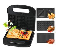 Extralink Sandwichmaker 3 in 1, tostapane e piastra per waffle con piastre intercambiabili, griglia a contatto da 1000 W, rivestimento antiaderente, facile pulizia, sandwich, piastra per waffle,