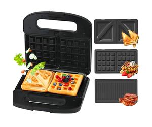 Extralink Sandwichmaker 3 in 1, tostapane e piastra per waffle, griglia a contatto da 1000 W, rivestimento antiaderente, facile pulizia