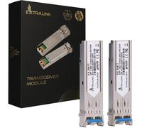 Extralink SFP 1.25G 2-Pack | Modulo SFP | 1,25Gbps, LC/UPC, 1310nm, 20km, modalità singola, DOM (Dedicate a HP/Aruba)