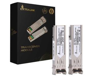Extralink SFP 1.25G 2-pack | Modulo SFP | 1,25Gbps, LC/UPC, 850nm, 550m, multi mode, DOM, Dedicated to HP/Aruba
