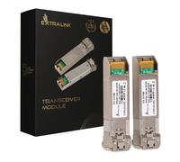 Extralink SFP28 25G Confezione da 2 | Modulo SFP28 | 25 Gbps, duplex LC/UPC, 1310 nm, 10 km, modalita singola, DOM