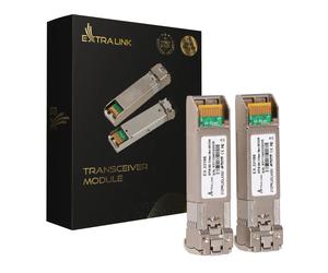 Extralink SFP28 25G Confezione da 2 | Modulo SFP28 | 25 Gbps, duplex LC/UPC, 1310 nm, 10 km, modalita singola, DOM