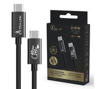 EXTRALINK SMART LIFE CABLE 240W USB-C - USB-C, 40GBPS, 200CM, NYLON BRAIDED, BLACK, CABESL05 NEW