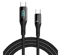 EXTRALINK Smart Life Cavo USB C, nylon intrecciato, cavo usb c usb c 100W Fast Charge 3.0, display a LED, cavo usb c 2 metri, compatibile con molti dispositivi, cavo usb type-c ricarica rapida