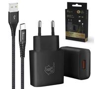 Extralink Smart Life | Set USB da tipo A a tipo C, 200 cm, nero + caricabatterie da 12 W | Nero