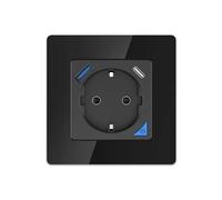 Extralink Smart Life Wall Socket Set Pro | Set presa intelligente + cornice | Colore Nero, 230V, 1x USB A, 1x USB C, WiFi