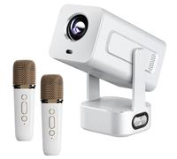 Extralink Smart Projector Cinema&Karaoke - IMS360 Bianco | Proiettore per film, giochi e musica con 2 microfoni | 1080p, Android