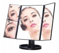 Extralink | Specchio per il trucco | con ingrandimento, nero, pieghevole, illuminato, con supporto
