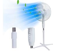 EXTRALINK Ventilatore a piantana 45W Ø40cm - 3 velocità, ventilatore silenzioso con oscillazione orizzontale, inclinazione e altezza regolabili, design moderno per casa, camera, ufficio - bianco
